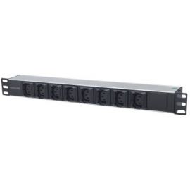 Barra de Multicontactos de 8 salidas 1U INTELLINET 163651900 g, 482, 6 mm, Negro y Plata, 45 mm