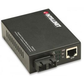 Convertidor de Medios INTELLINET Gigabit EthernetAlámbrico, 220 m, LAN/Enlace/Poder