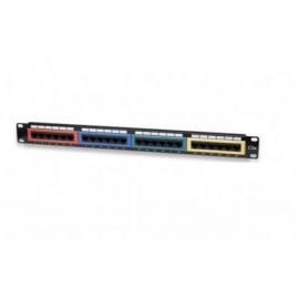 Panel De Parcheo Cat6 Utp 24 Ptos Rj45 Id Colores 1U 19