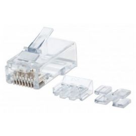 Plug Modular Rj45 Utp Cat6A Multifilar 80Pzs Contacto Chapa Oro