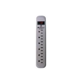 Supresor de Picos con Protección 460 Joules, 6 Contactos Aterrizados, Switch On/Off Iluminado con Reset Clavija en 90 grados