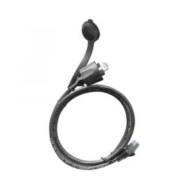 Cable de Parcheo Industrial Cat6 Blindado (FTP) con protección contra agua (IP67) en un extremo, 1 metro