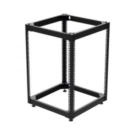 Rack Abierto de 4 Postes Instalación Pared o Piso de 14 Unidades, ¡Ideal para Equipo de Audio!