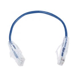 Cable de Parcheo Slim UTP Cat6 20 cm Azul Diámetro Reducido (28 AWG)