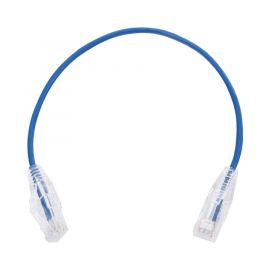 Cable de Parcheo Slim UTP Cat6 30 cm Azul Diámetro Reducido (28 AWG)