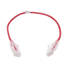 Cable de Parcheo Slim UTP Cat6 30 cm Rojo Diámetro Reducido (28 AWG)