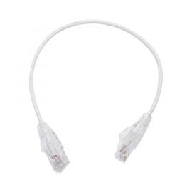 Cable de Parcheo Slim UTP Cat6 30 cm Blanco, Diámetro Reducido (28 AWG)