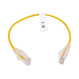 Cable de Parcheo Slim UTP Cat6 30 cm Amarillo Diámetro Reducido (28 AWG)