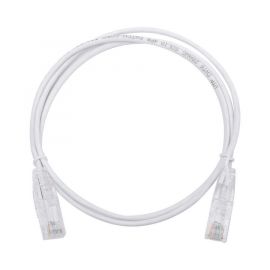 Cable de Parcheo Slim UTP Cat6 1 metro, Blanco, Diámetro Reducido (28 AWG)