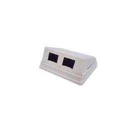 Caja de pared angulada incluye 2 jacks UTP cat5e Keystone