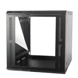 Gabinete para Montaje en Pared, Puerta de Cristal Templado, Cuerpo Fijo con Rack 19" de 12 Unidades