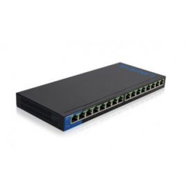 Switch Linksys Lgs116P 16 Puertos Gigabit 8 Puertos PoE 30 Watts Por Puerto Qos para Escritorio