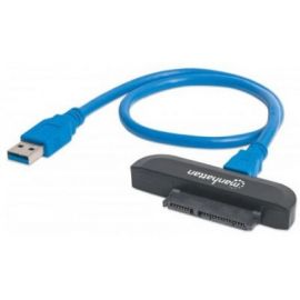 Convertidor MANHATTAN 130424SATA, Macho/Macho, Negro
