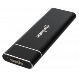 Gabinete de USB SúperVelocidad a M.2 NGFF par MANHATTAN 130455SATA, Serial ATA II, Serial ATA III, USB 2.0 Y USB 1.1, Negro
