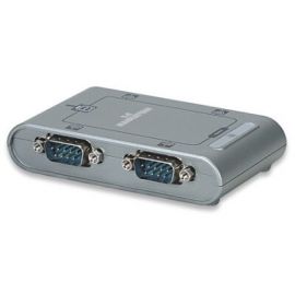 Convertidor de USB a Serial MANHATTANUSB, 4 x RS-232 9-pin, Macho/hembra, Plata