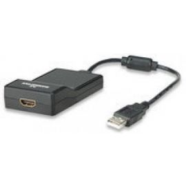 Cable Convertidor Manhattan USB 2.0 a HDMI 1080P Macho-Hembra