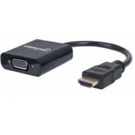 Convertidor HDMI a Serial MANHATTAN 1514360, 22 m, HDMI, VGA, Macho/hembra, Negro