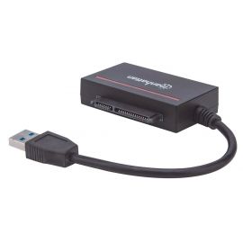 Adaptador USB 3.0 SuperSpeed a SATA y CFAST MANHATTAN 151825, USB SuperSpeed 3.0, 5 Gbps, Negro