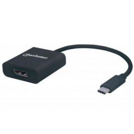 Convertidor Manhattan USB Tipo C Macho a Displayport Hembra Color Negro