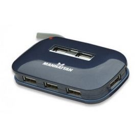 Hub Usb V2.0 7 Ptos Azul Con Fuente.