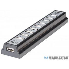 Hub USB MANHATTAN 161572Negro, 10 puertos