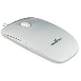 Mouse MANHATTANColor blanco, 3 botones, USB, Óptico, 1000 DPI