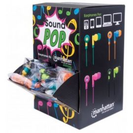Display Audífonos MANHATTAN SoundPOP - Dentro de oído, Alámbrico, 1 m, Multi