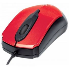 Mouse Óptico USB Manhattan. Tres Botones con Rueda de Desplazamiento Modelo Edge. 1000 Dpi Color Rojo