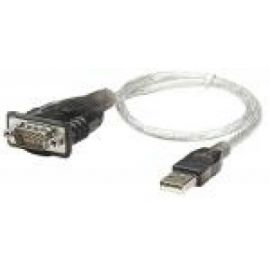 Convertidor de USB a Serial MANHATTANRS-232, USB A, Macho/Macho, Gris, 0, 45 m