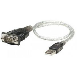 Convertidor de USB a Serial MANHATTAN 2051530, 45 m, Transparente, RS-232, USB 2.0 A, Macho/Macho