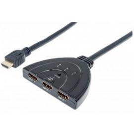 Switch Hub HDMI Manhattan de 3 Puertos con Botón de Seleccion Manual