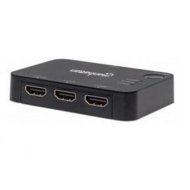 Switch HDMI Manhattan de 3 Puertos 4K30Hz. con Control Remoto Alimentación Por USB