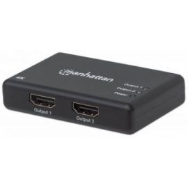 Video Splitter HDMI MANHATTAN De 2 puertosNegro, HDMI, HDMI, HDMI, Hembra/hembra