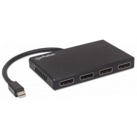 Adaptador de Mini DisplayPort a 4 DisplayPort MANHATTAN 207744Negro, Mini DisplayPort, Mini DisplayPort, DisplayPort, Macho/hembra