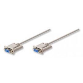 Cable serialDB9RS232Null Modem MANHATTAN1, 8 m, DB9, DB9, Gris, Hembra/hembra