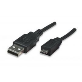 Cable USB a Micro B MANHATTAN 307161USB A, Micro-USB B, Macho/Macho, 1 m, Negro