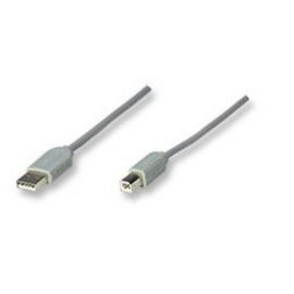 Cable USB A a Tipo B MANHATTAN1, 8 m, USB A, USB B, Macho/Macho, Gris