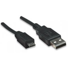 Cable USB Manhattan de Alta Velocidad Versin 2.0 A-Micro B 3 Mts Negro