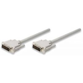 Cable DVI MANHATTANDVI-D, DVI-D, Macho/Macho, Beige