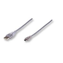 Cable Usb V2.0 A-Mini B 1.8M Plata