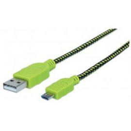 Cable USB a Micro B MANHATTAN 352772USB, Micro-USB B, 1 m, Verde