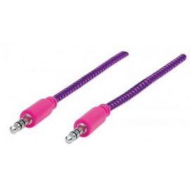 Cable Estereo A Ipod M-M 1.0M Textil Morado/Rosa.