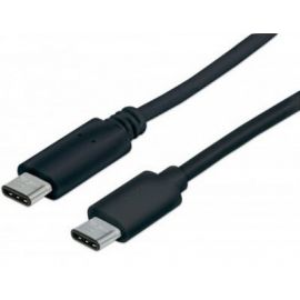Cable USB C Manhattan de Alta Velocidad C Macho, C Macho 1.0 M (3Ft) Color Negro