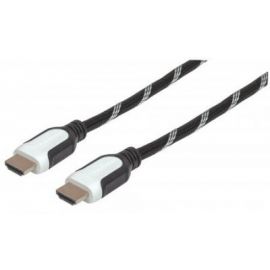 Cable HDMI Textil Manhattan 5.0M Ethetnet 3D 4K Macho-Macho Velocidad 2.0 Neg/Bla