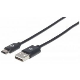 Cable USB-C, Am-Cm 0.5M V2, Negro Manattan