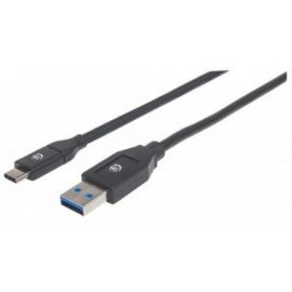 Cable USB C MANHATTAN 354974USB C, 2 m, Negro