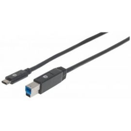 Cable USB C MANHATTAN 354998USB C, 2 m, Negro
