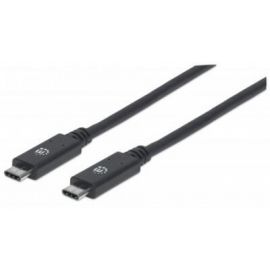 Cable Manhattan USB-C V3.1, C-C 1.0M Negro 10Gbps 5Ah