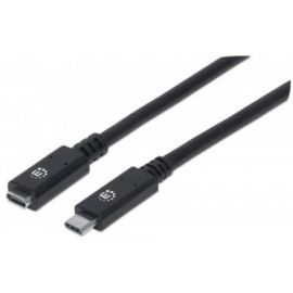 Cable de extensión USB Tipo C MANHATTAN 355230USB C, USB C, Macho/hembra, 0, 5 m, Negro