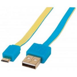 Cable USB micro B MANHATTANUSB A, USB A, Macho/Macho, 1 m, Azul